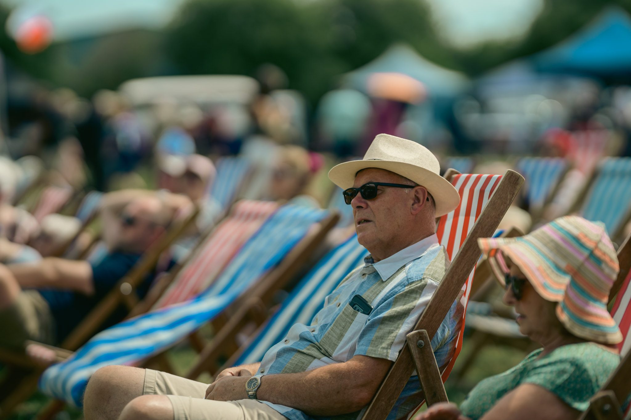 A visitor looking toward the camera during Sleaford 1940s Day