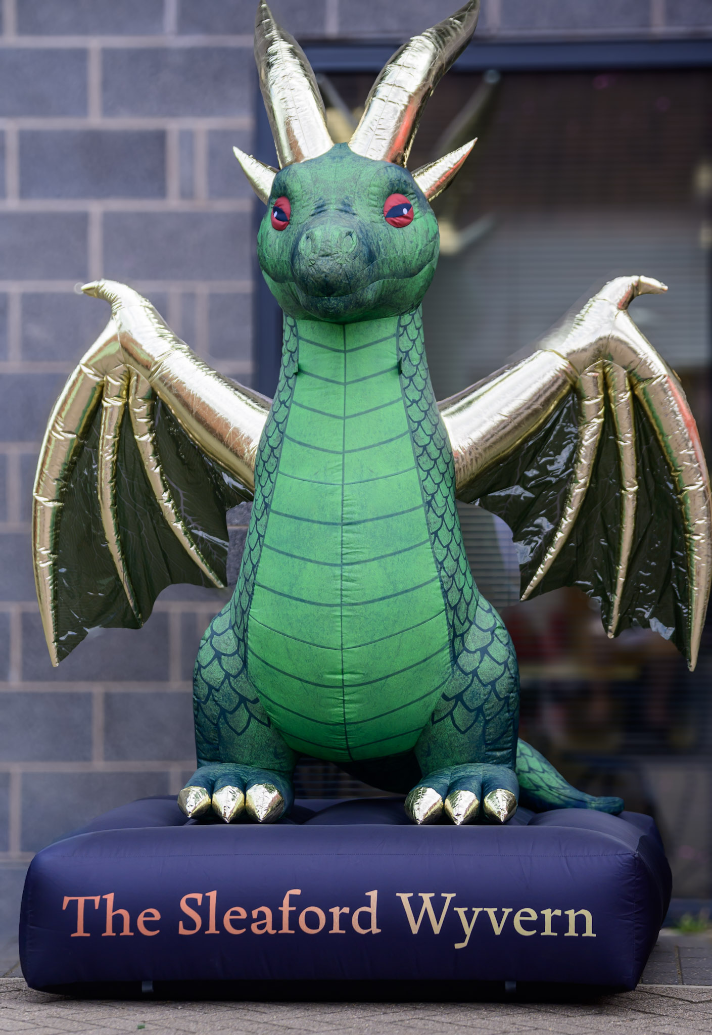 The Sleaford Wyvern inflatable figure at the festival