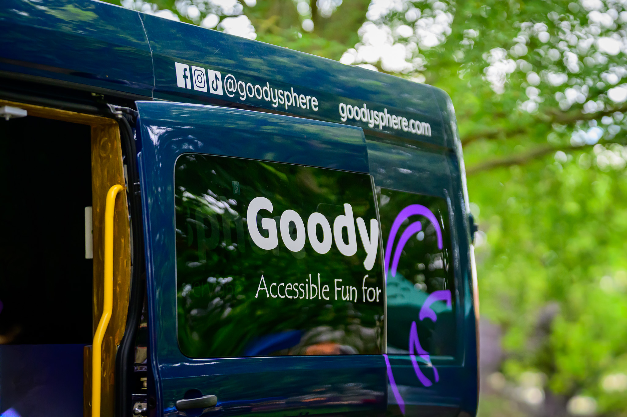 Festival vehicle with accessible fun branding